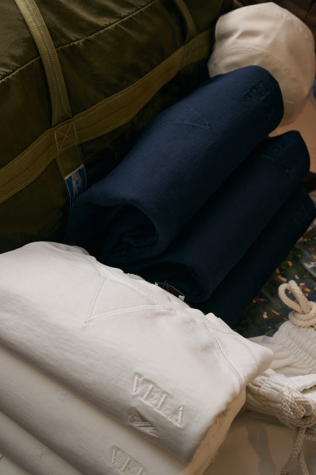 VELA Cotton Tonal Raglan Crewneck Sweatshirt