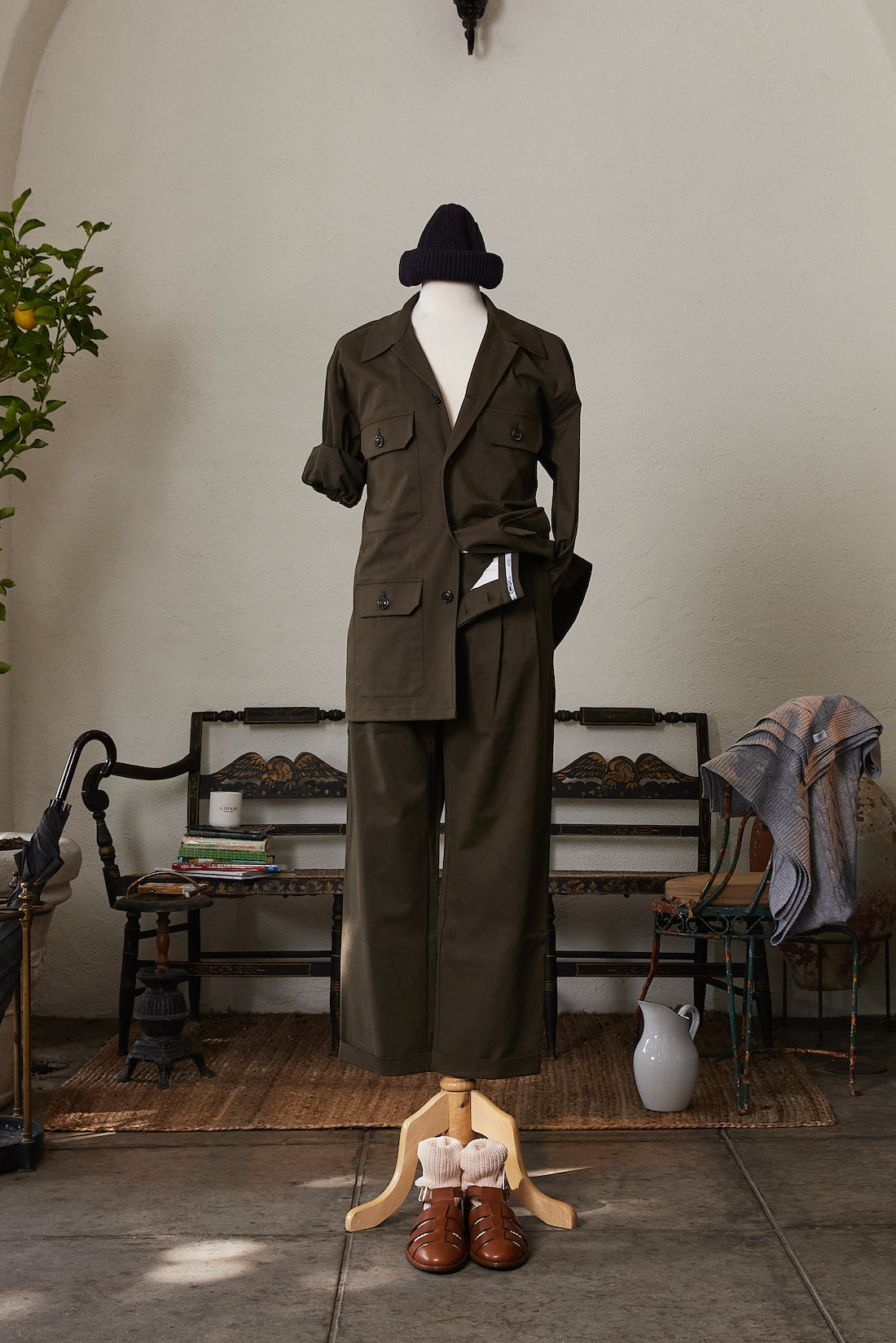 Marinaio Cotton Double Pleated Pants