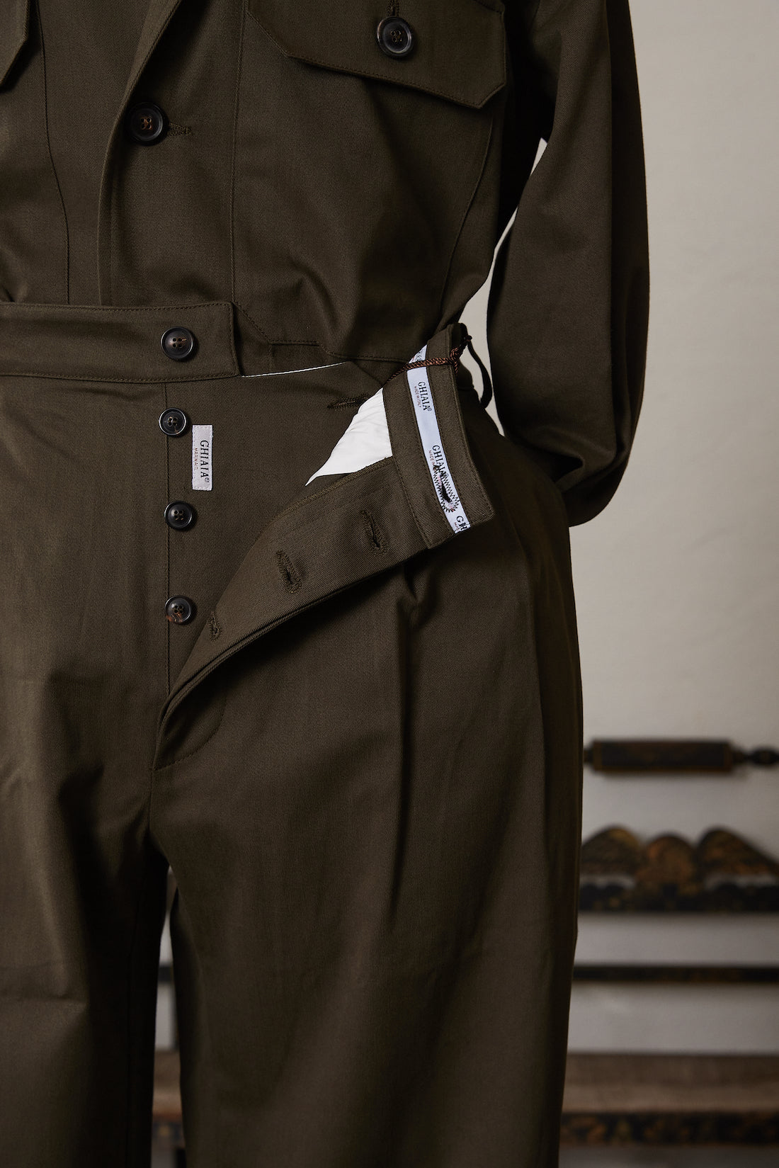 Marinaio Cotton Double Pleated Pants