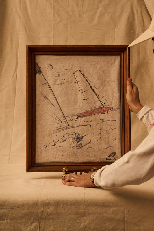 ARCHIVIO - America's Cup Illustration on raw canvas.