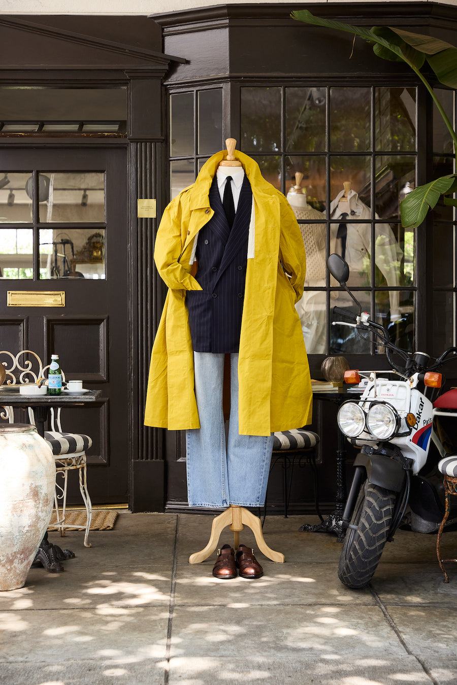 Waxed Cotton-Canvas Belted Trench Coat
