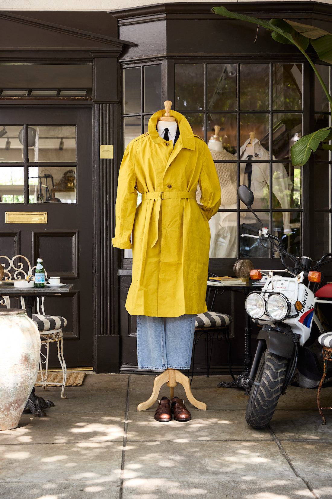 Waxed Cotton-Canvas Belted Trench Coat