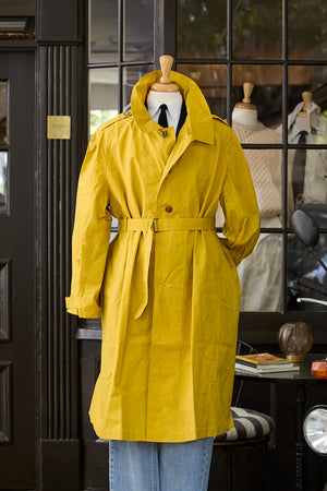 Waxed Cotton-Canvas Belted Trench Coat