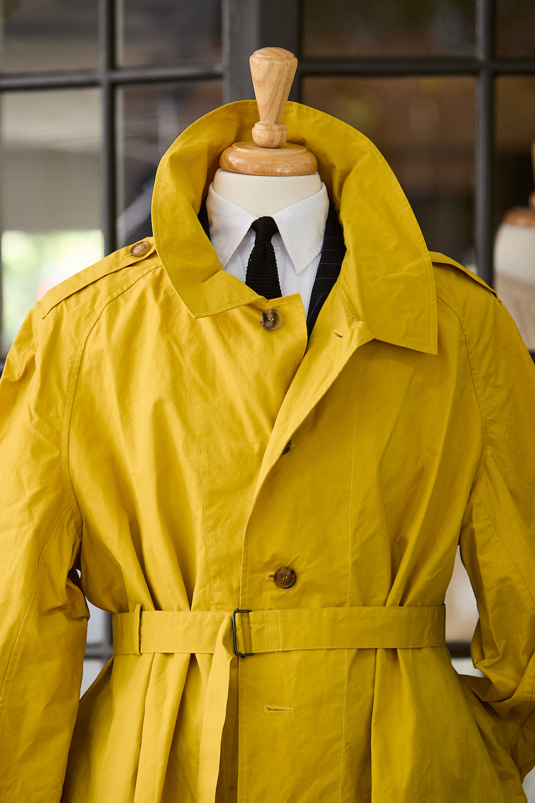 Waxed Cotton-Canvas Belted Trench Coat