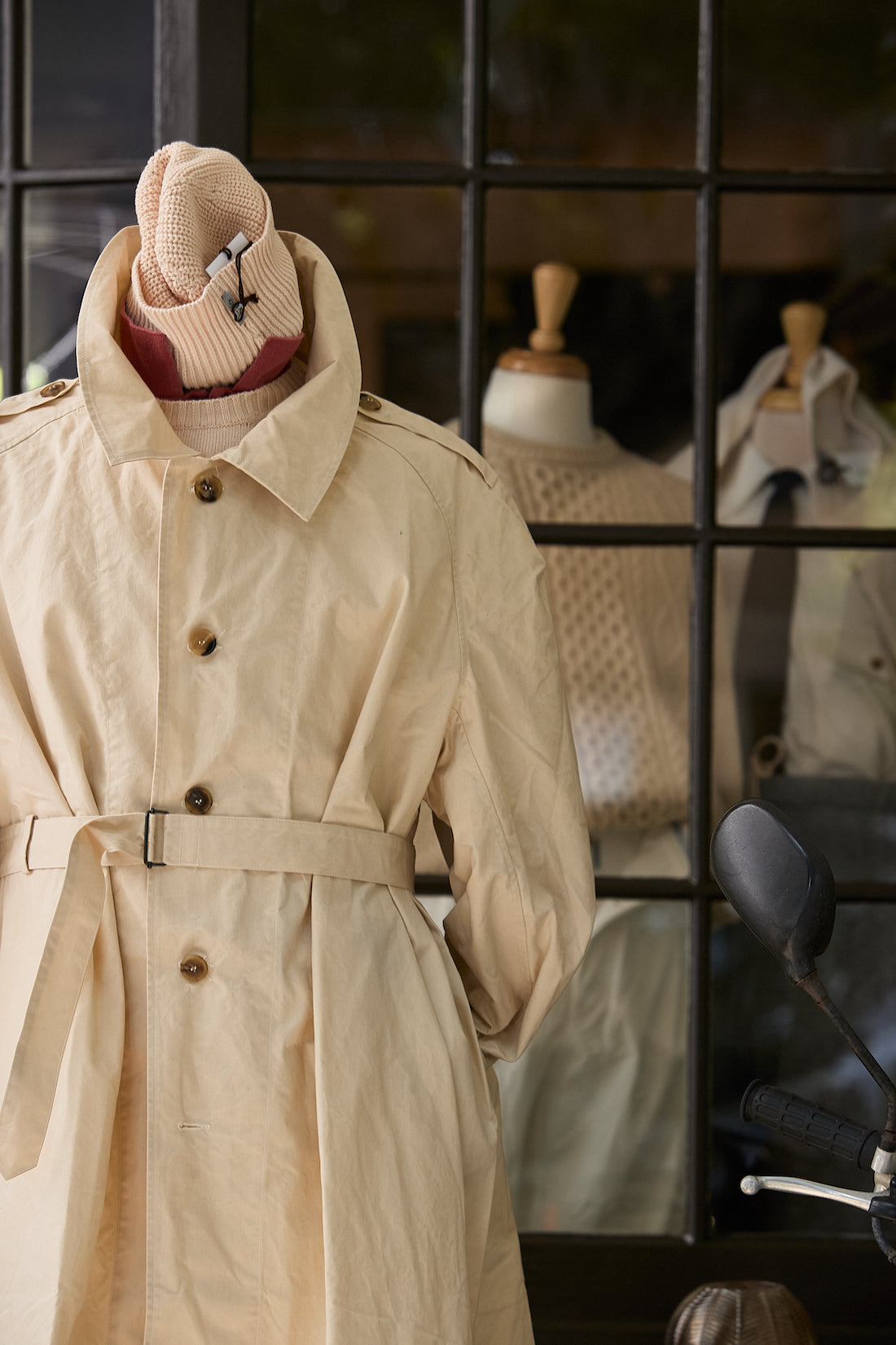 Waxed Cotton-Canvas Belted Trench Coat