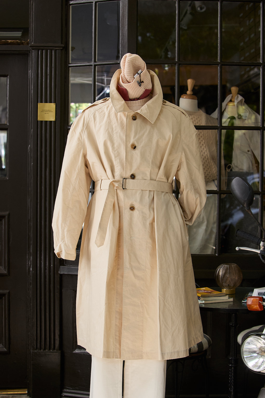 Waxed Cotton-Canvas Belted Trench Coat