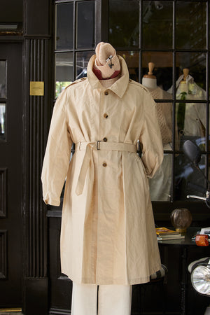 Waxed Cotton-Canvas Belted Trench Coat