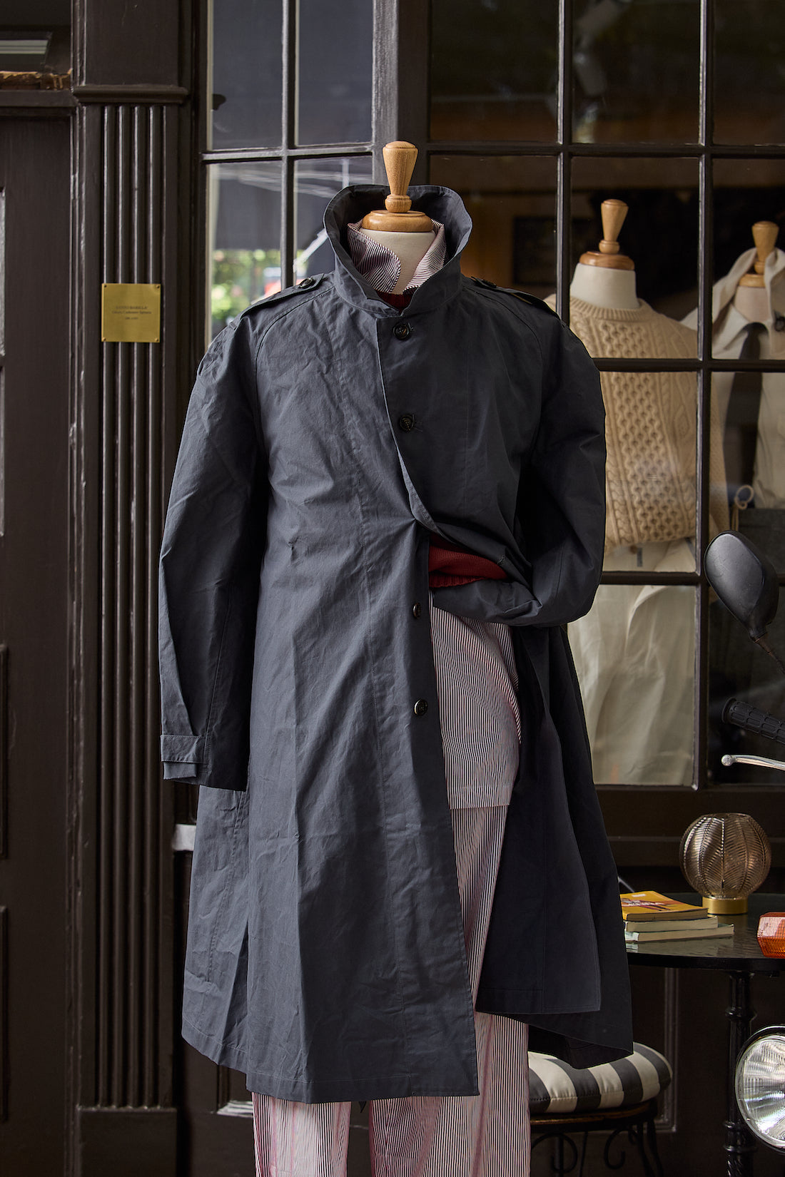Waxed Cotton-Canvas Belted Trench Coat