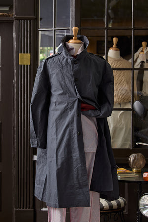 Waxed Cotton-Canvas Belted Trench Coat
