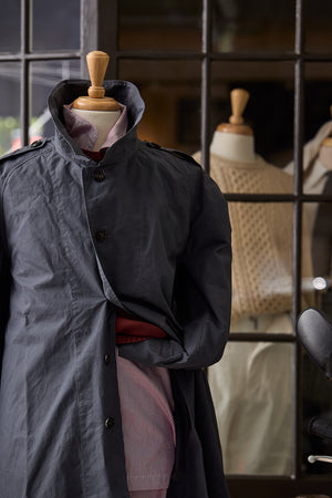 Waxed Cotton-Canvas Belted Trench Coat