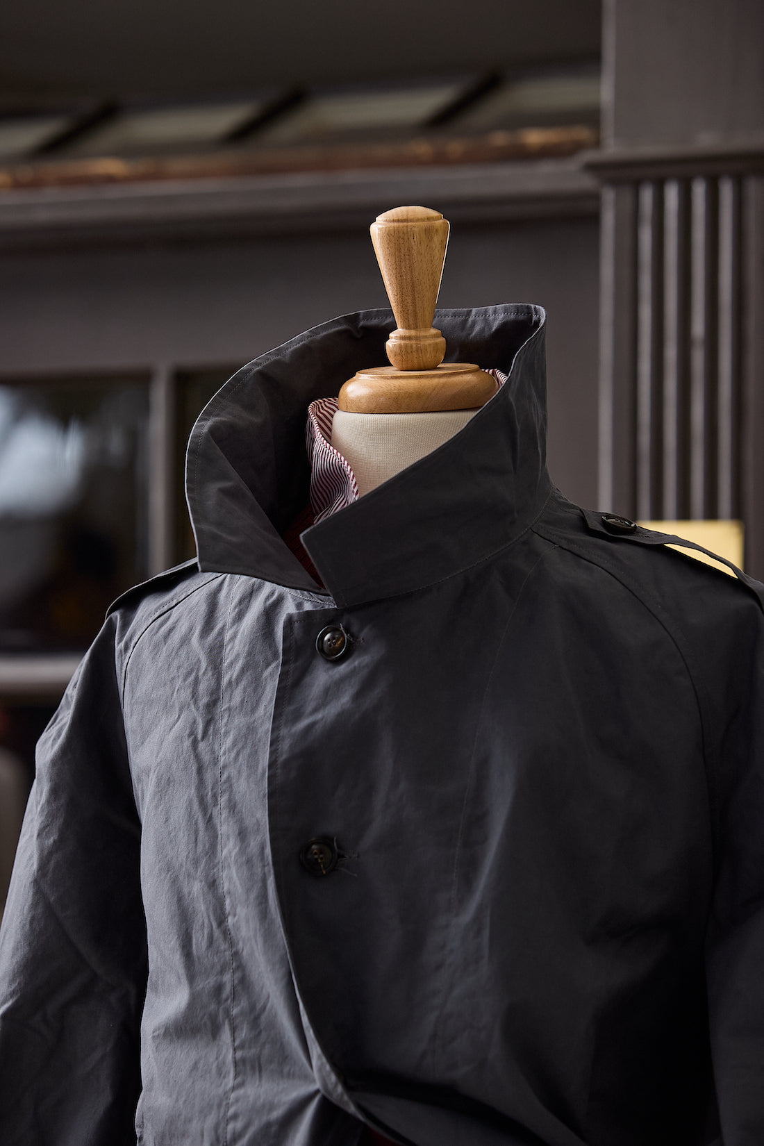 Waxed Cotton-Canvas Belted Trench Coat