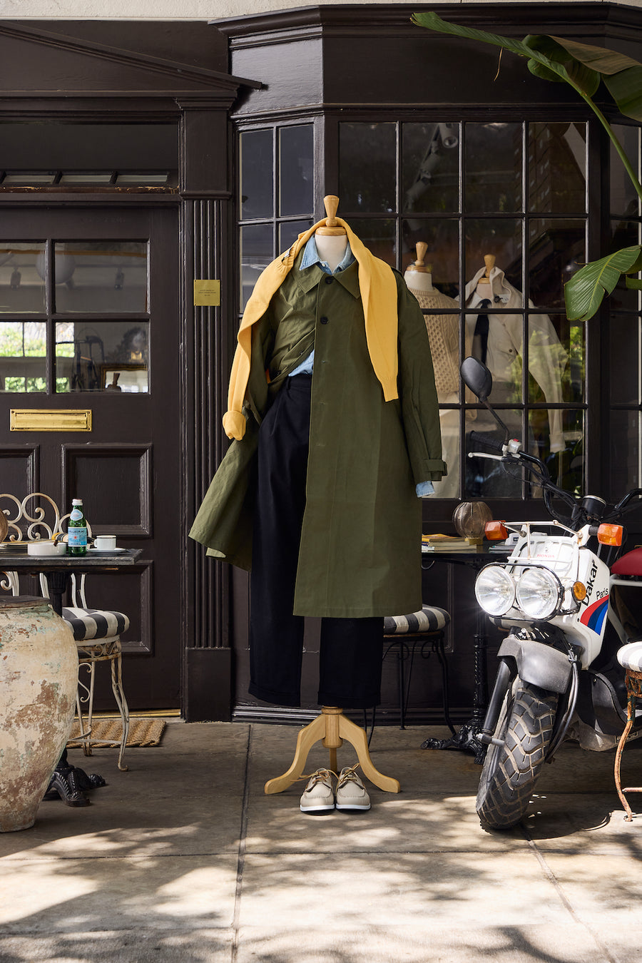 Waxed Cotton-Canvas Belted Trench Coat