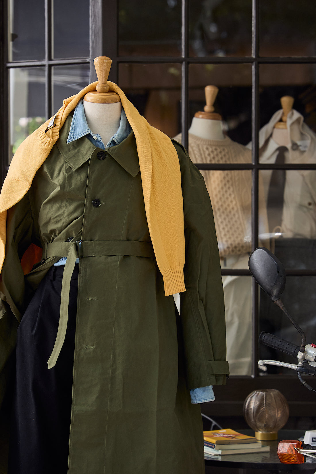 Waxed Cotton-Canvas Belted Trench Coat