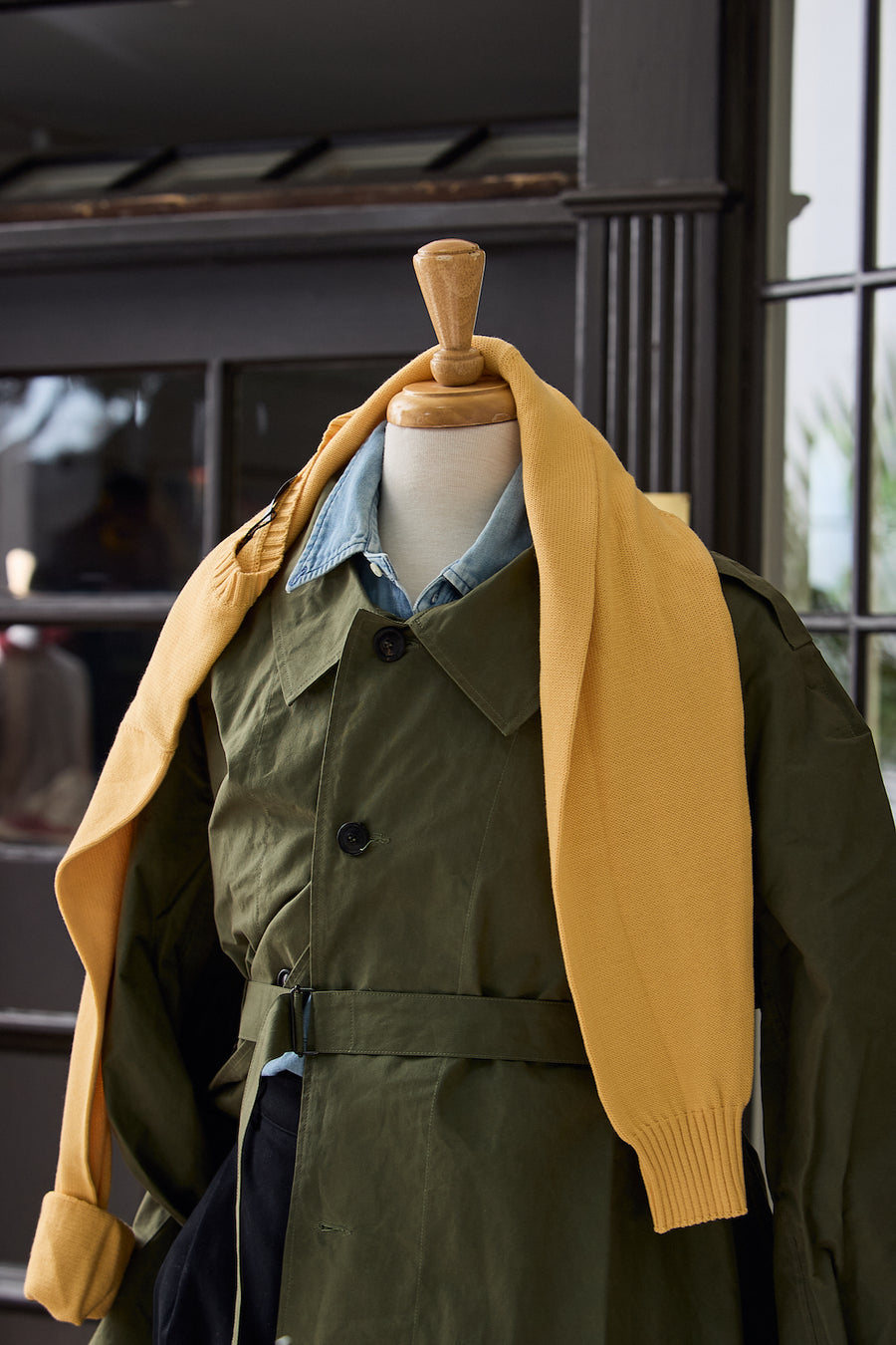 Waxed Cotton-Canvas Belted Trench Coat