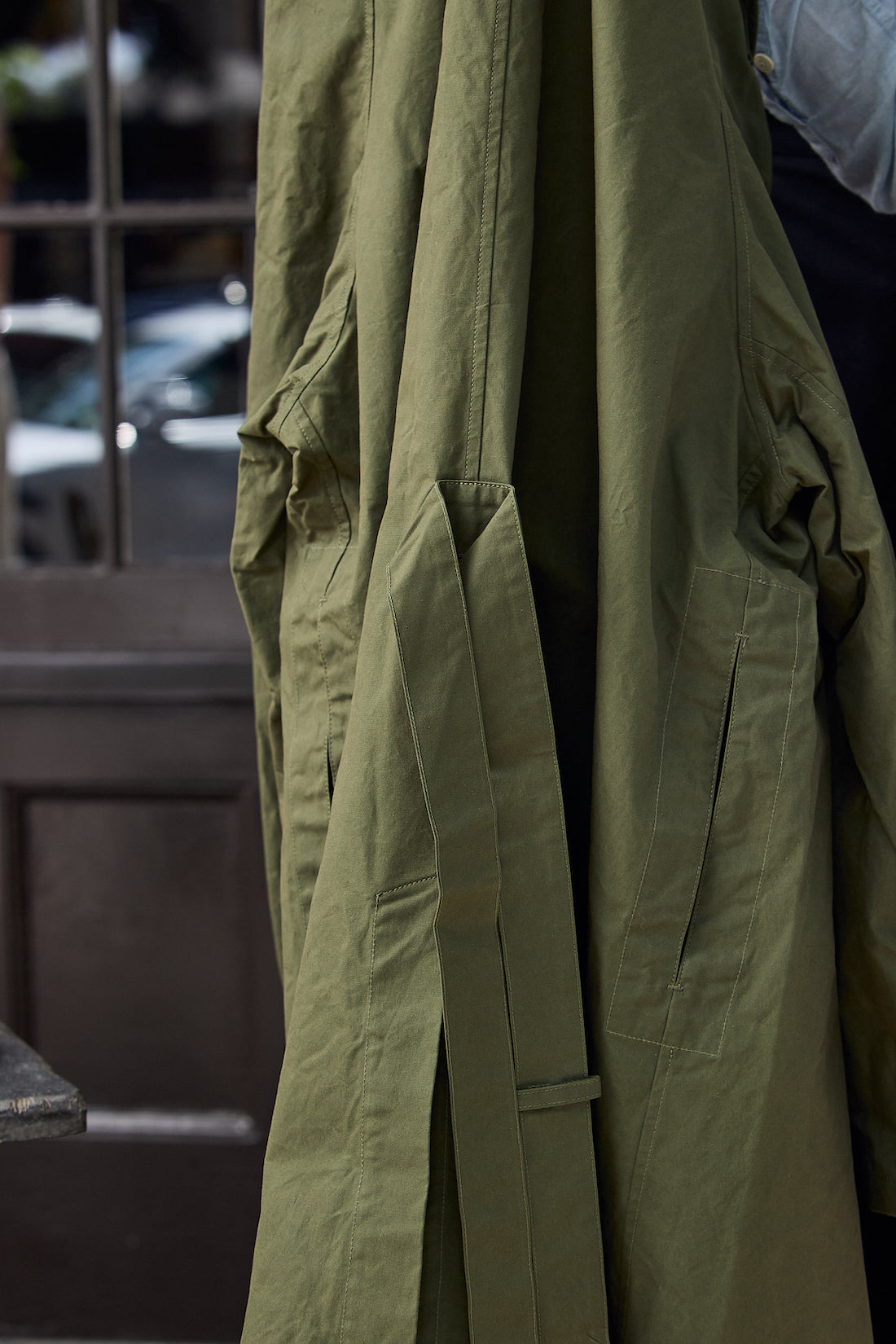 Waxed Cotton-Canvas Belted Trench Coat