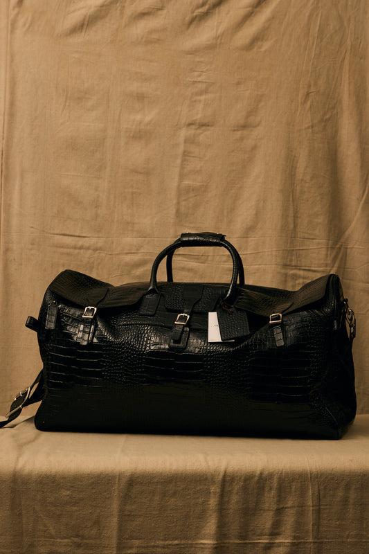 PELLE - Calf-Croco Leather Duffle Bag