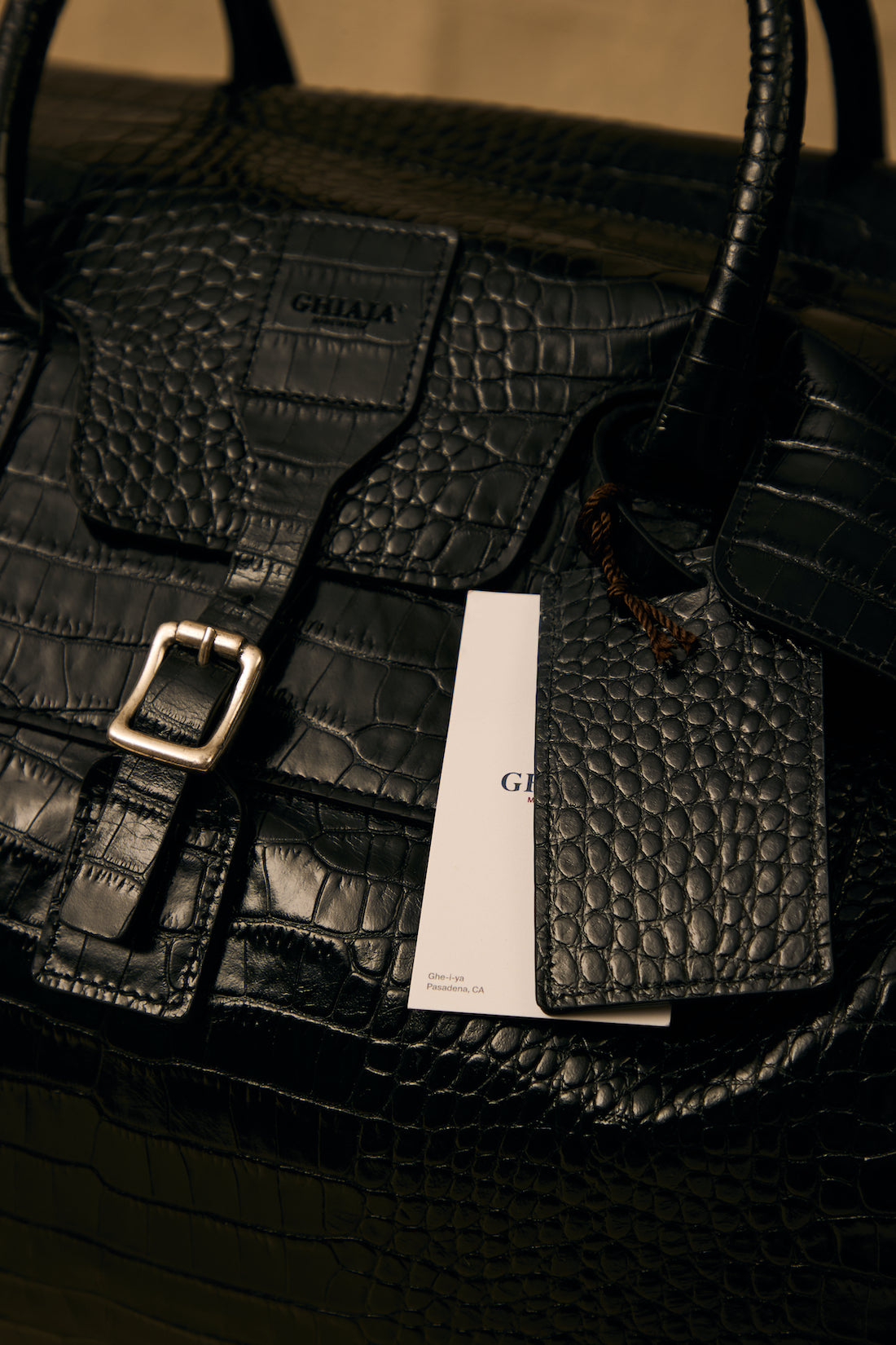 PELLE - Calf-Croco Leather Duffle Bag
