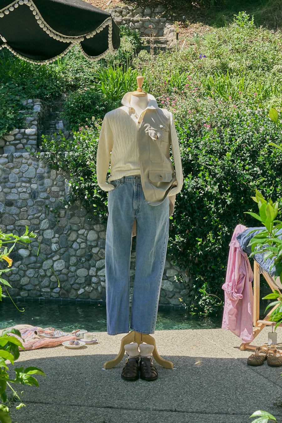 Cotton Cable Knitted  Polo