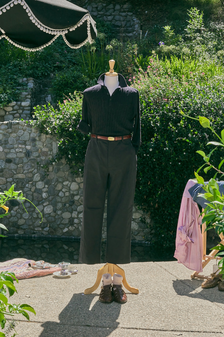 Cotton Cable Knitted  Polo