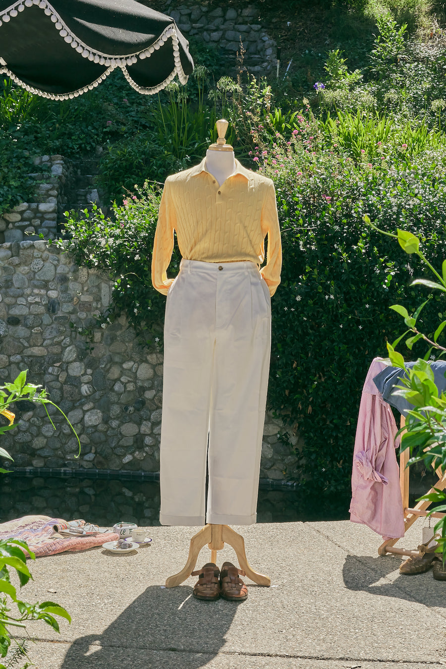 Cotton Cable Knitted  Polo