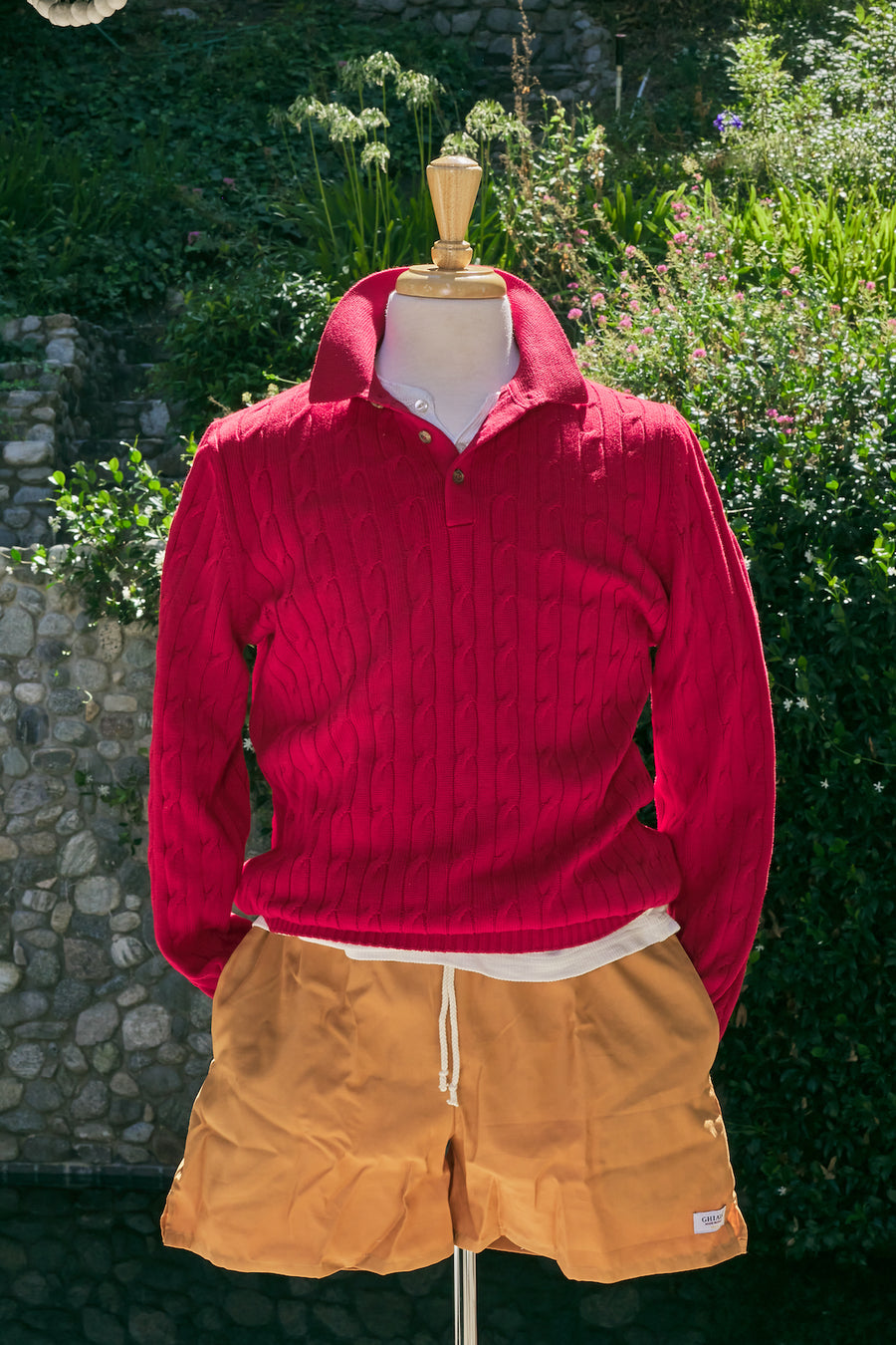 Cotton Cable Knitted  Polo