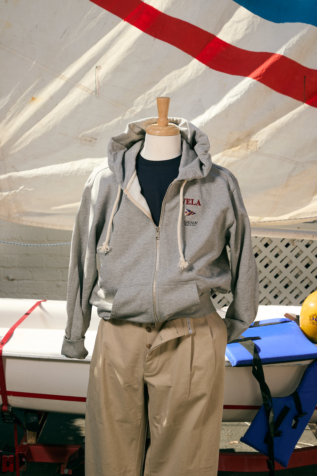 VELA Full-Zip Cotton Hooded Sweatshirt