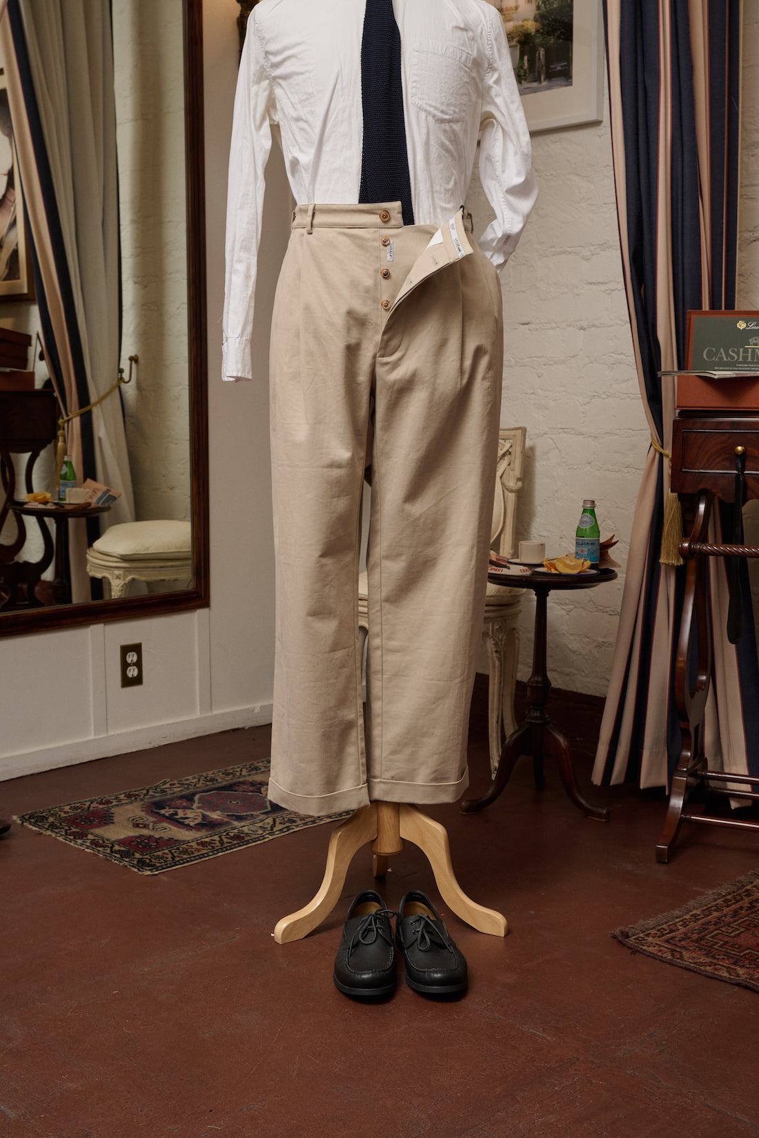 Marinaio Cotton Double Pleated Pants