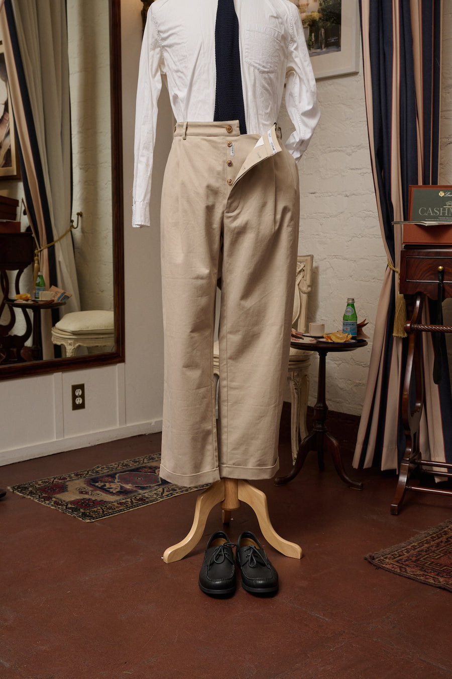 Marinaio Cotton Double Pleated Pants