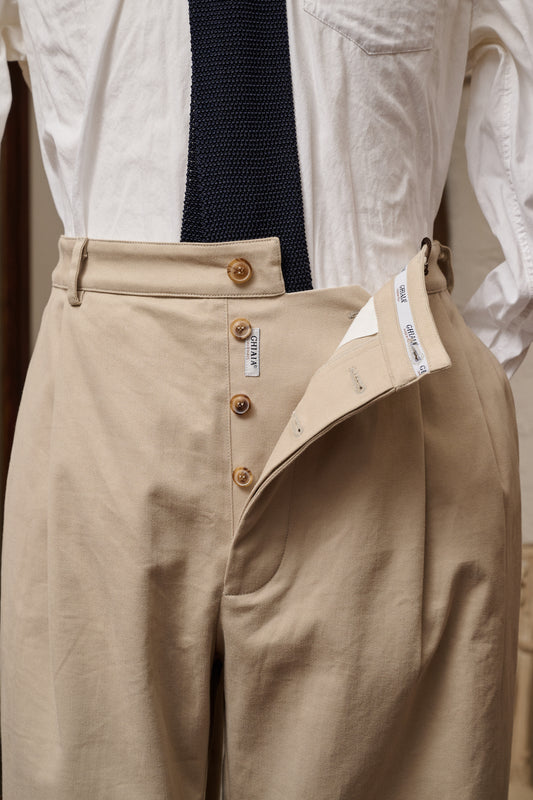 Marinaio Cotton Double Pleated Pants