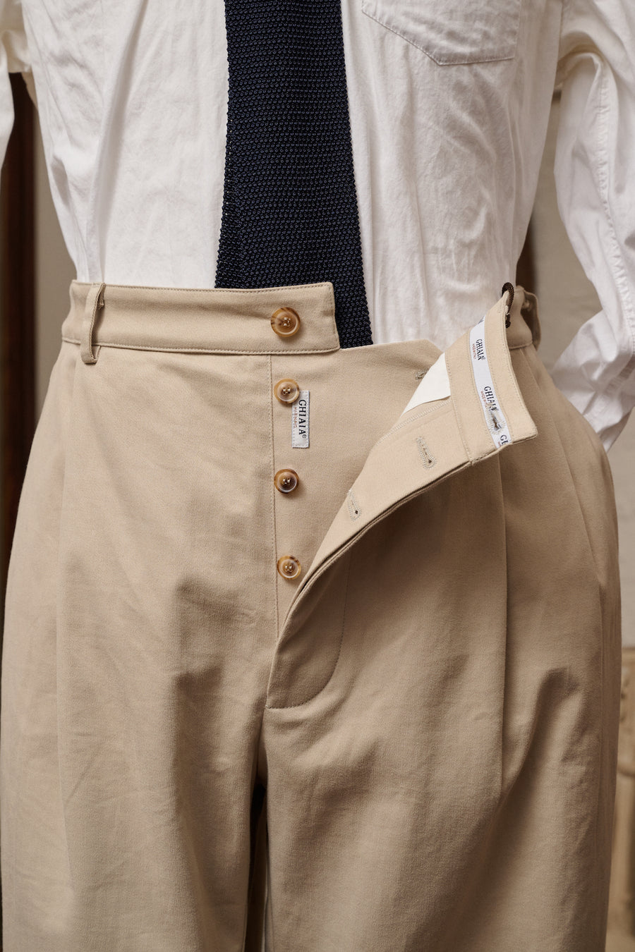 Marinaio Cotton Double Pleated Pants