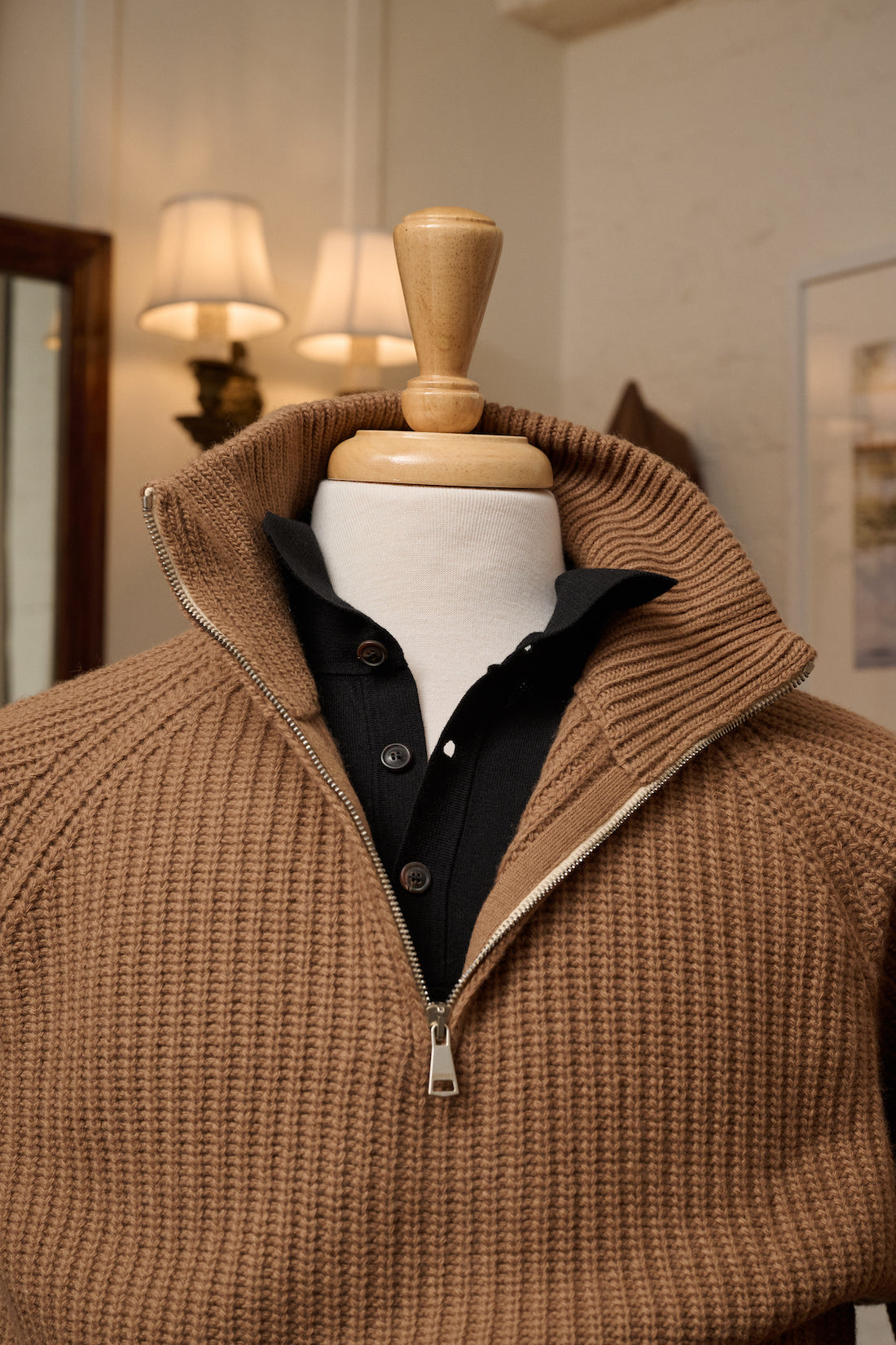 Barracuda Wool Quarter-Zip – Ghiaia Cashmere