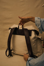 PELLE Travel Canvas-Leather Backpack