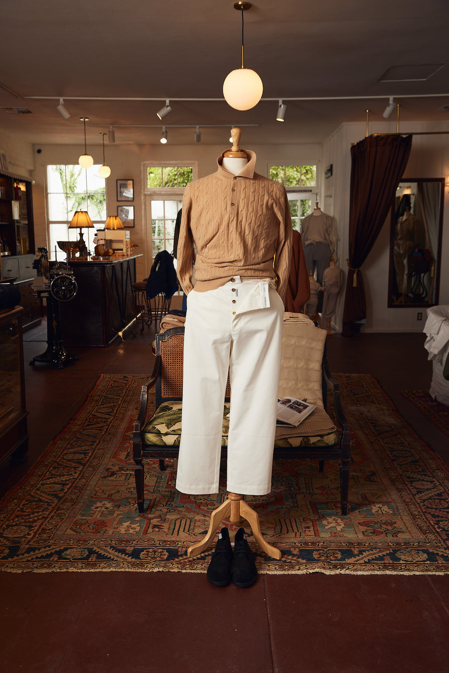 Cashmere Cable Knitted Polo