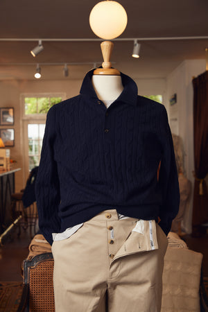 Cashmere Cable Knitted Polo