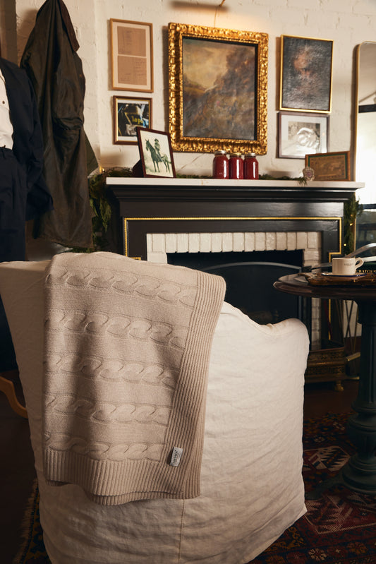 Casa Cashmere Treccia Cable Blanket