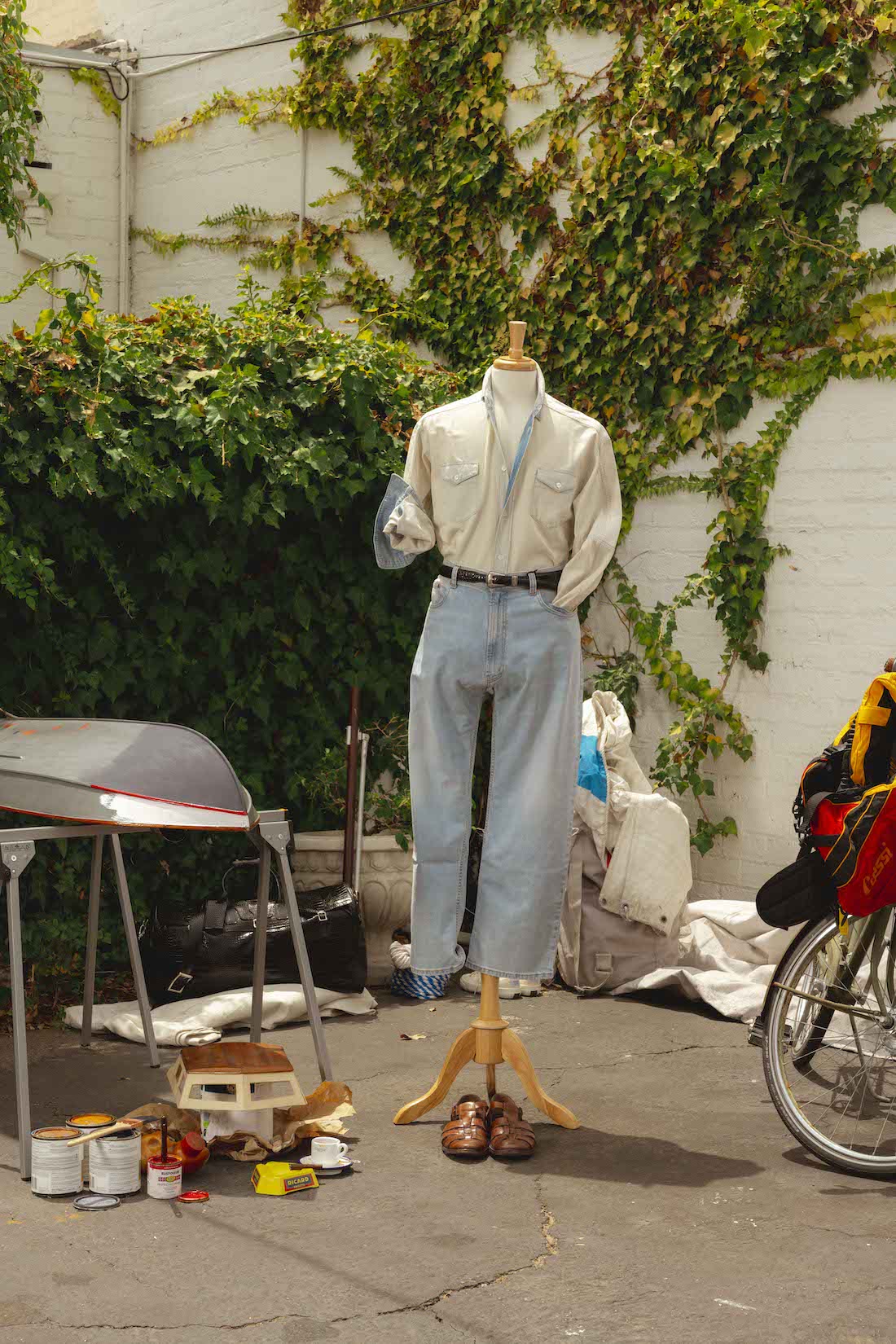 Mid-Wash Denim Cotton Shirt