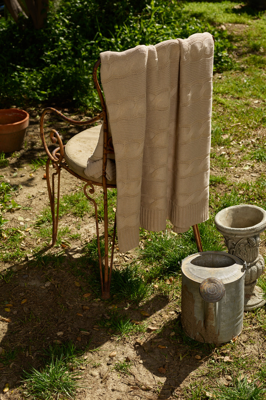 Barca Cotton Treccia Cable Blanket