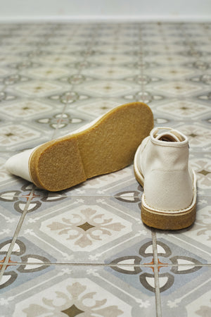 Deconstructed Cotton Canvas Desert Boots